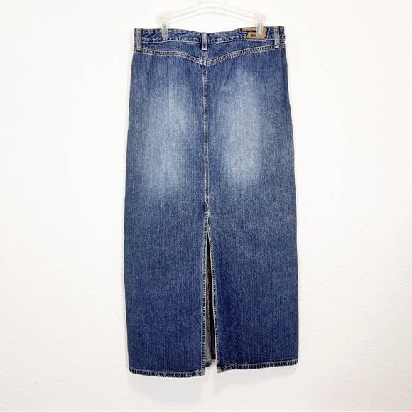 Bongo Let Me B Button Fly Hipster Denim Maxi Skirt Size 9 - Picture 2 of 5